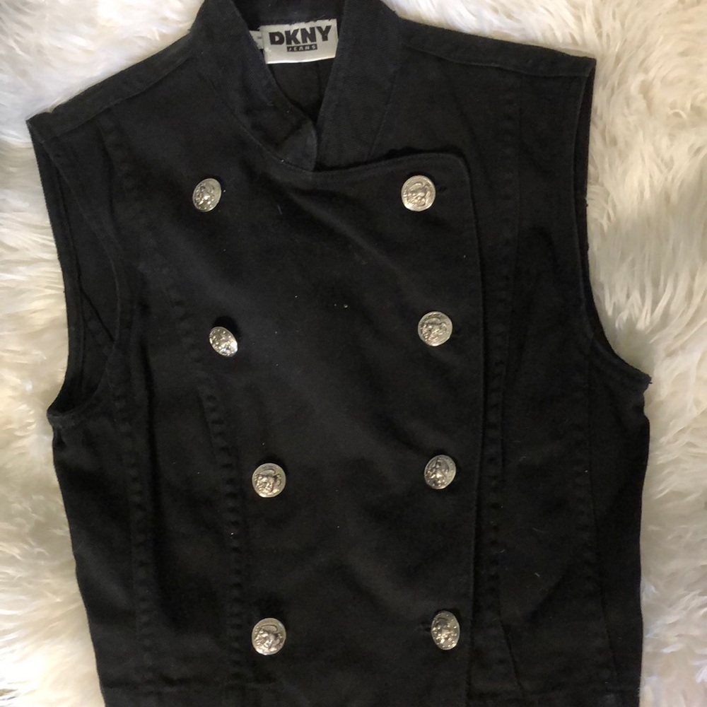 DKNY Denim Military Vest